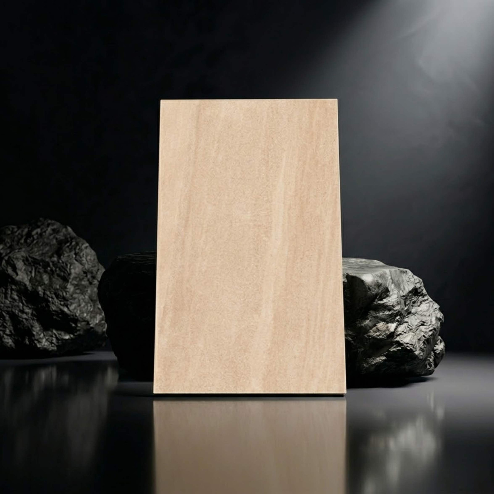 Beige travertine tile