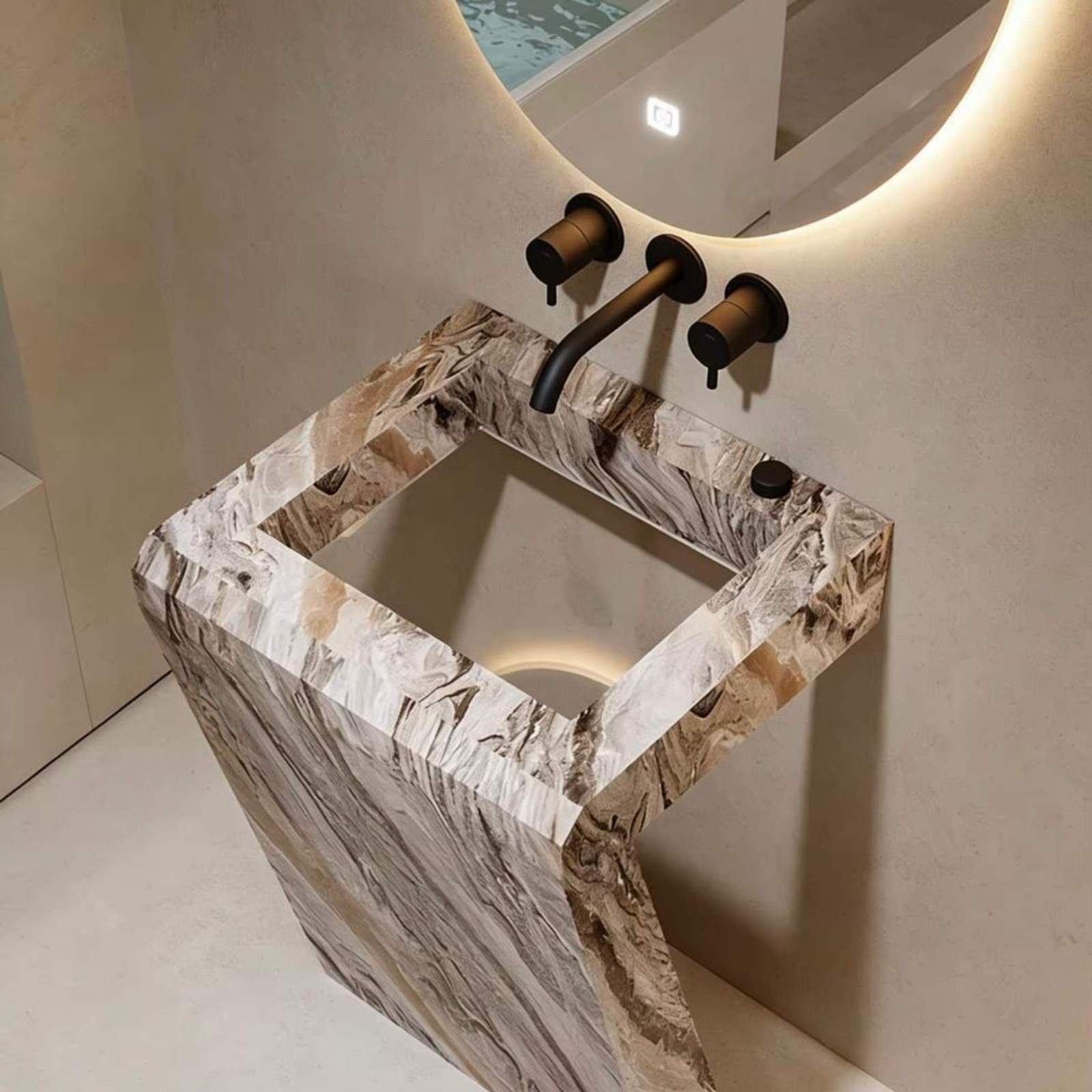 Marble pedestal sink