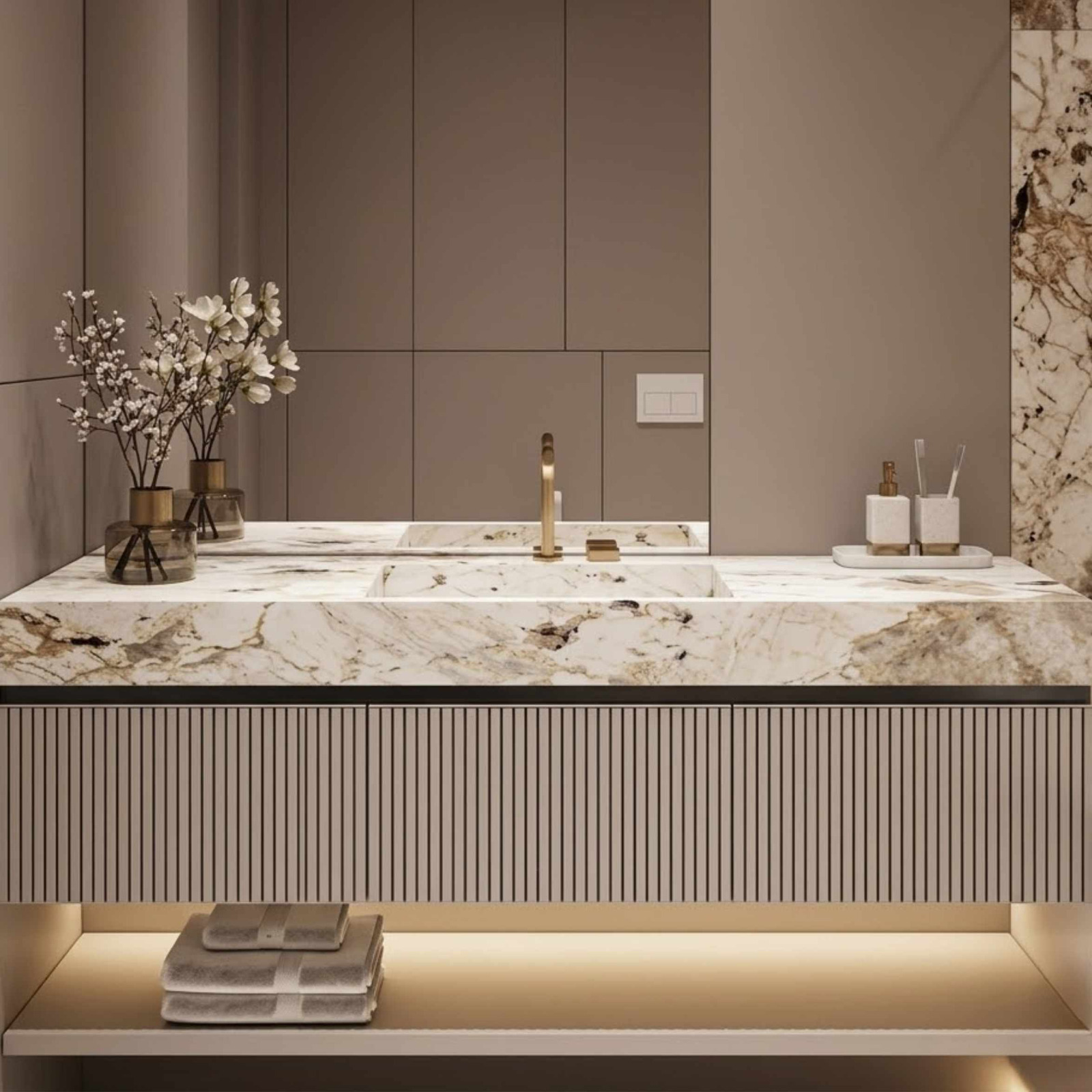 Calacatta gold vanity