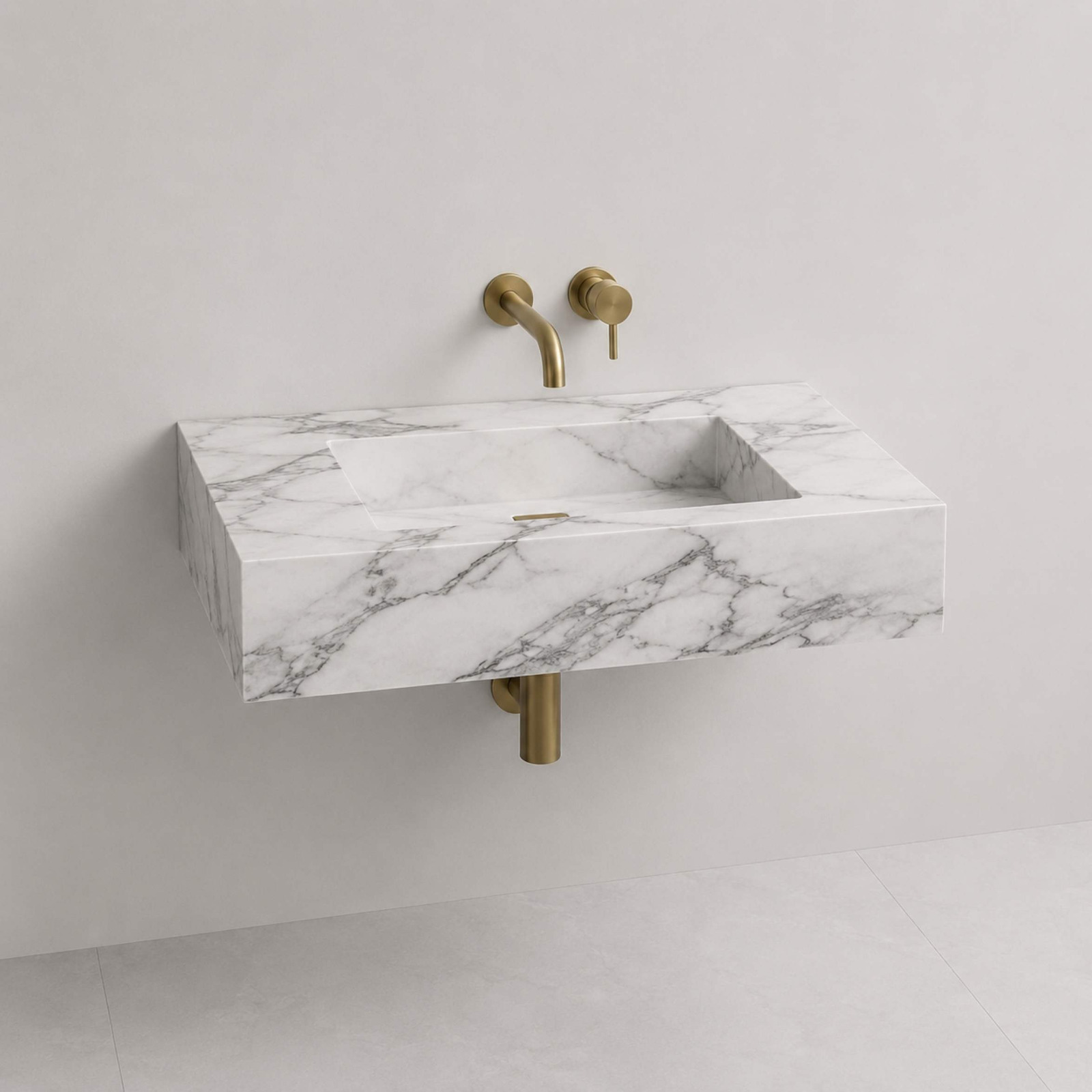 Arabescato marble sink